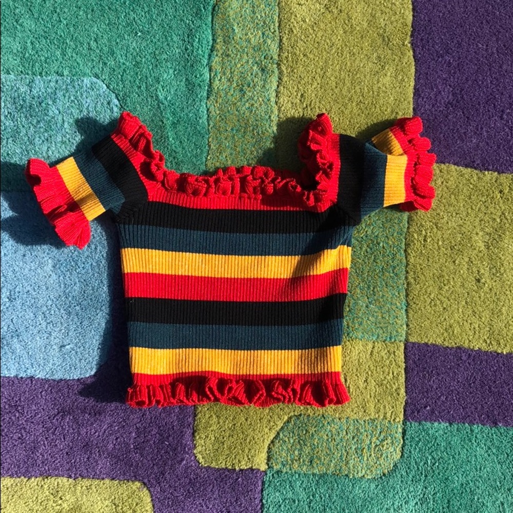 retro love culture crop top